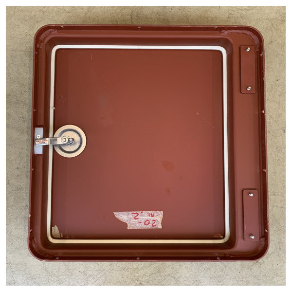 Porta plana de alumínio de grau marítimo CRN 710x730x250mm com fechadura de aço inoxidável � Escotilha durável à prova de intempéries para barcos e mastros