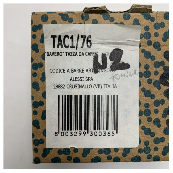 Alessi Porcelain Coffee Mug TAC1/76 - Stilish li jista' jintlibes fil-magna tal-iskart u fil-mikroonde 