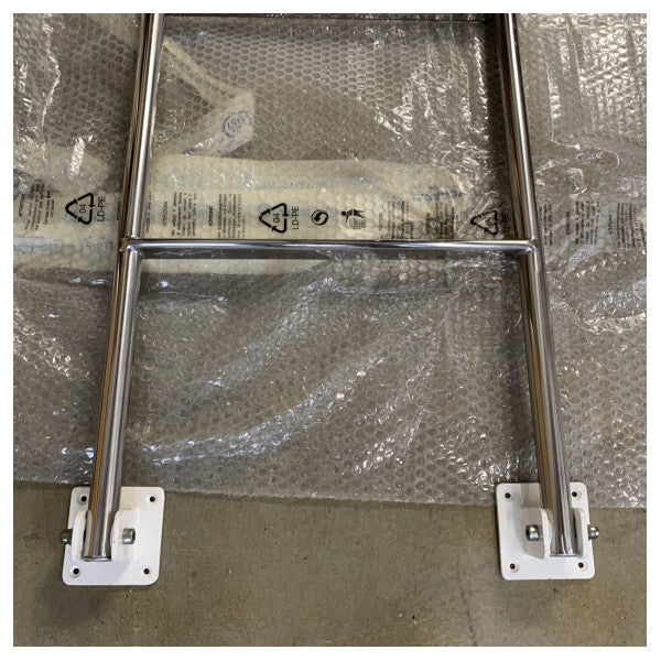 Ferretti Hochwertiger Edelstahl Marine Klappbare Bootsleiter für Schiffe und Yachten 142 x 40 cm