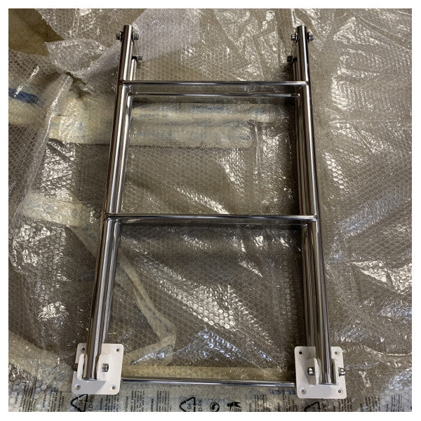 Ferretti Hochwertiger Edelstahl Marine Klappbare Bootsleiter für Schiffe und Yachten 142 x 40 cm