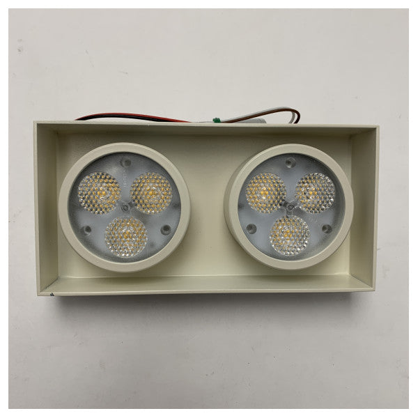 Kablac Luz LED Marina de Alta Calidad 18-32V Blanco Cálido DUO Lámpara Maxi Redonda para Iluminación de Barcos