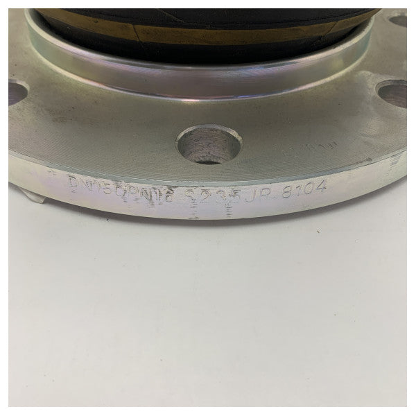 Junta de expansão de borracha DN150 PN16 - Conector de tubo flexível durável de grau marítimo para aplicações industriais e marítimas