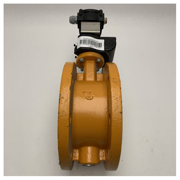 Висококачествена чугунена морска бътерфлай клапа DN150 с превключвател за позициониране и задвижващ механизъм Pro-Gear