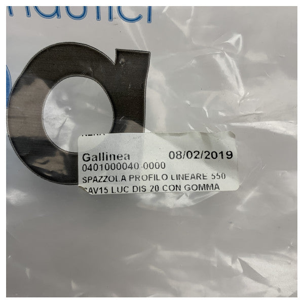 فرشاة ممسحة الزجاج الأمامي المصنوعة من الألومنيوم المصنوعة من الألومنيوم من جالينيا البحرية 550 مم - منظف بشعيرات مطاطية متينة للقوارب والسفن - 0401000040-0000