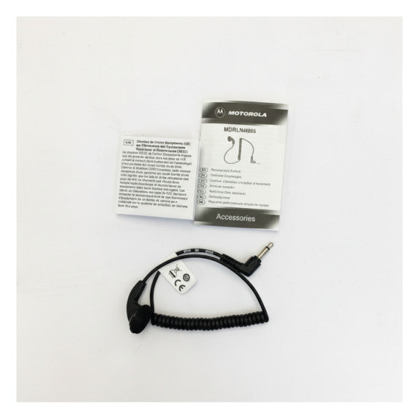 Motorola MDRLN4885B Earbud Earpiece with Spiral Cable and 3.5mm Plug
