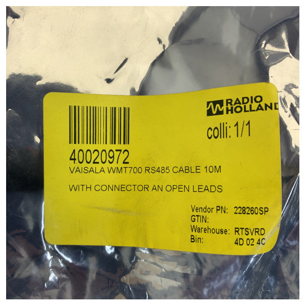 Cable de conexión del sensor de viento ultrasónico Vaisala WMT700 - RS485 10M 