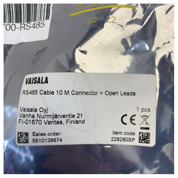 Cable de conexión del sensor de viento ultrasónico Vaisala WMT700 - RS485 10M 