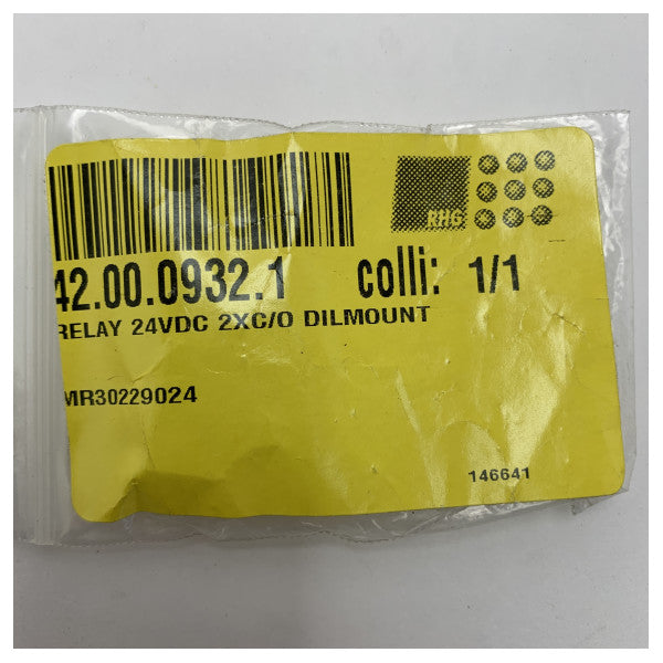 DC24V マリンリレー 2x C/O ディルマウント - 船舶用高耐久性小型電気部品 - MR30229024