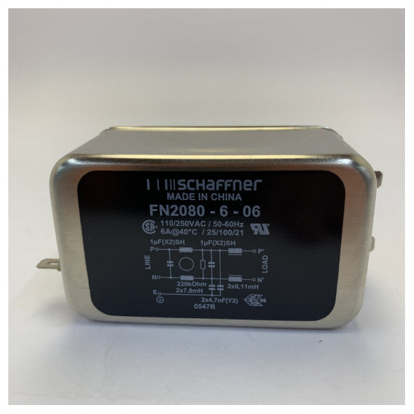 Schaffner FN 2080-6-06 EMI/RFI-filter 6A 250V nettfilter for strømledning 