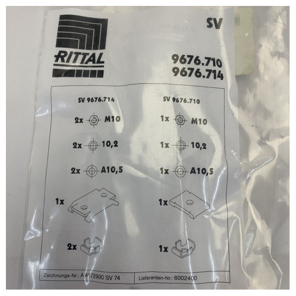 Rittal SV 9676.710 klemrække til skinne, kobber, marint elektrisk komponent 
