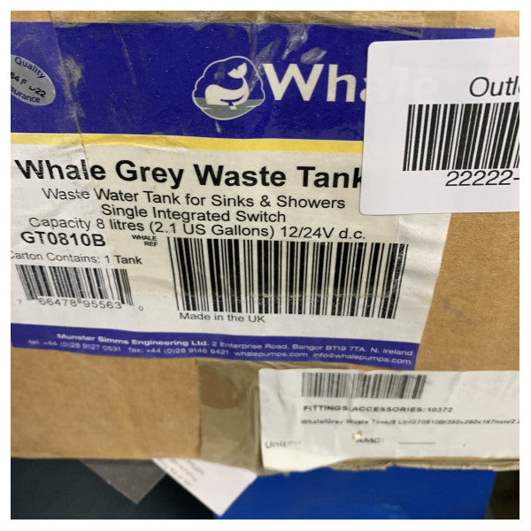 Δεξαμενή Αποβλήτων Κεφαλής Γκρίζου 8L για Σκάφη και Γιοτ 12/24V - GT0810B 