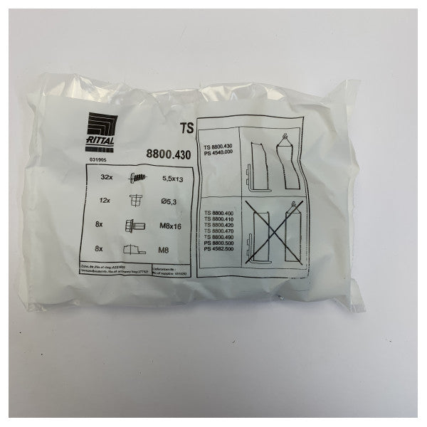 Rittal TS-800-430 Mounting Bracket Set for TS 8 Control Cabinet Galvanized