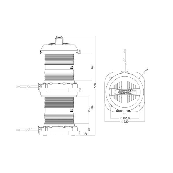 Aqua Signal Series 70 Double Navigation Light 225 degrés - 307602000