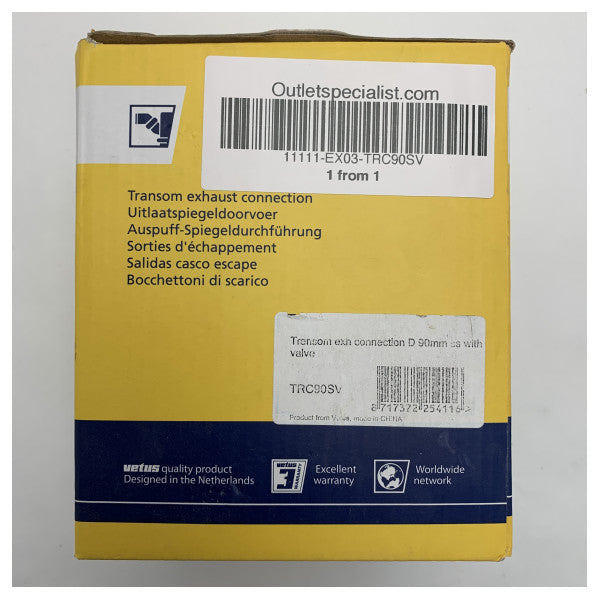 Витяжний патрубок Vetus TRC90SV з нержавіючої сталі TRC90SV - 90 мм