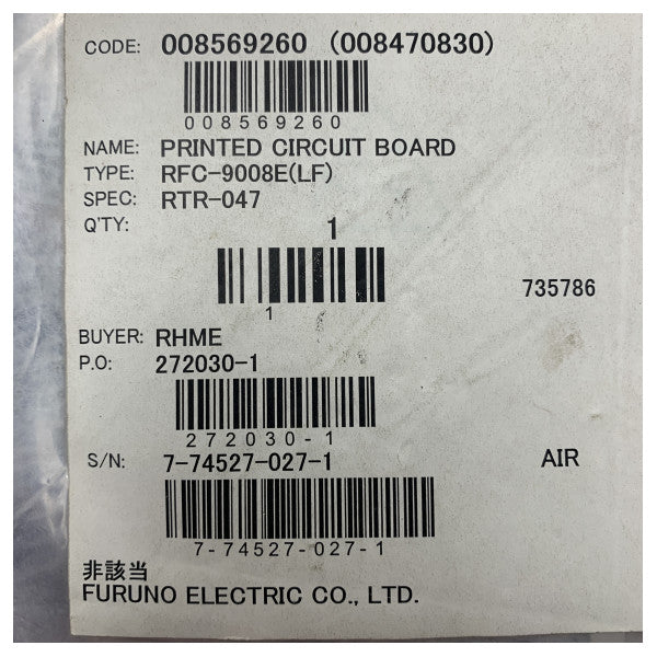 Furuno PCB RFC-9008E printet kredsløb for FAR2835SW - 008-570-640 