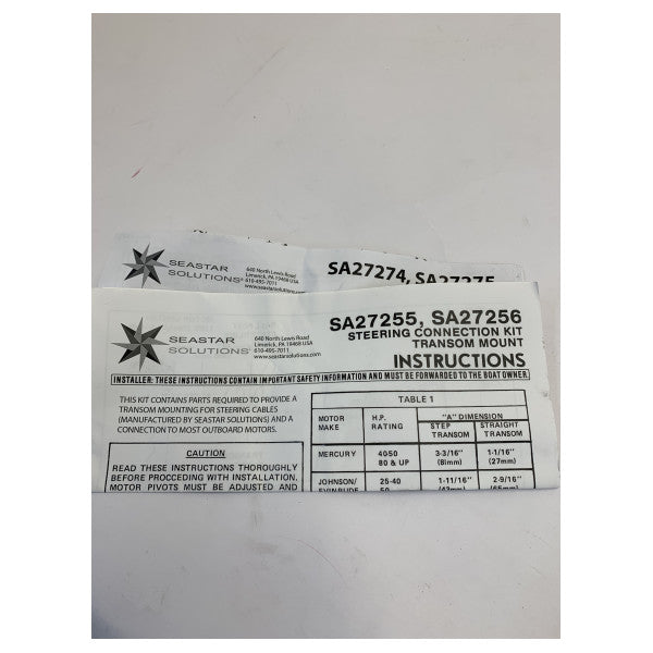 Kit de tige filetée et de bague de direction marine SeaStar SA27256P 