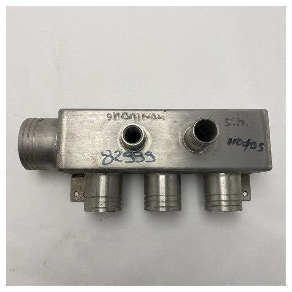 Marine Stainless Steel Cooling Water Distribution Manifold for Engine Room - Corrosion Resistant with Four Outlets