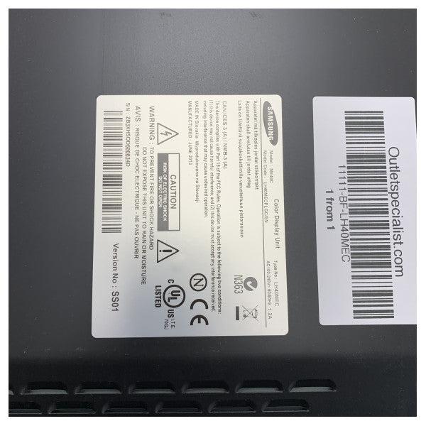Samsung 40 İnç Deniz LED Sunum Ekranı LH40MEC 230V 