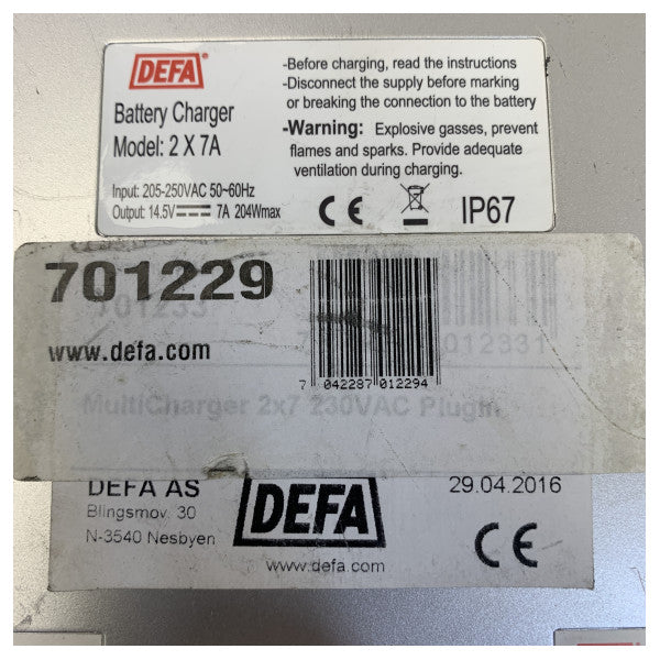 Chargeur de batterie Defa MarineCharger 2x 7A 12V d'occasion 