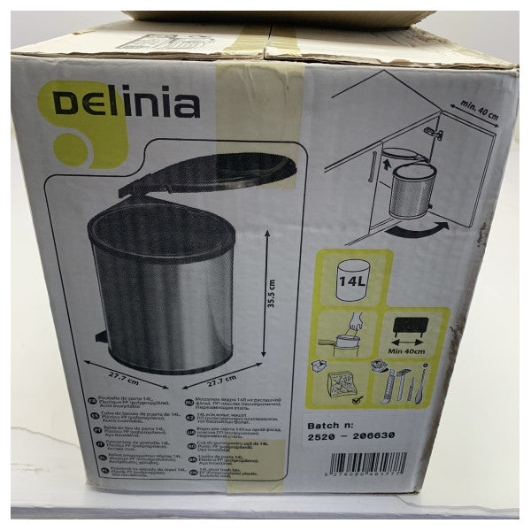 Delinia 14L Abfalleimer mit Edelstahlakzenten 