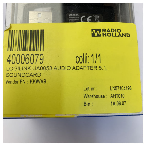 LogiLink UA0053 USB 2.0 ekstern lydkort - 5.1 lydadapter til marin PC 