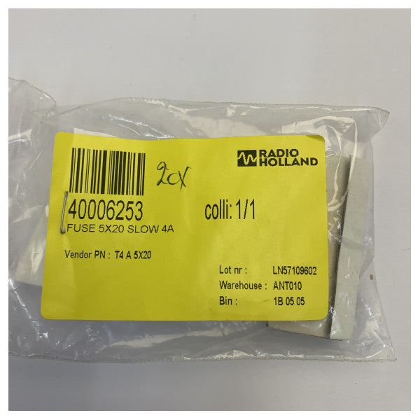 Lasisulake 5x20 mm 4 A hidas 10 kpl T4A IEC 127-III 
