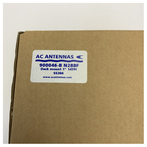 AC Antennas N288F Deskmount - Връх за морска антена от неръждаема стомана RVS SS304 - 1inch 14TPI Male 