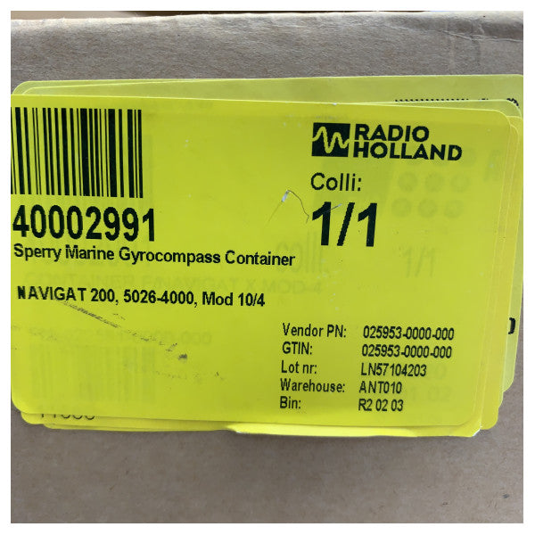 Sperry Marine NAVIGAT 200 Gyrokompass Container - 5026-4000 Mod 10/4 