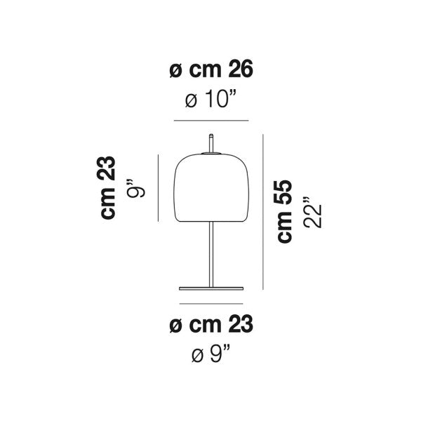 Vistosi Jube LT Tischlampe Smoky Grey D23cm mit Gold 