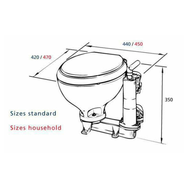RM69 Manual Marine Toilet - Reliable & Compact Boat Head - RM101.W