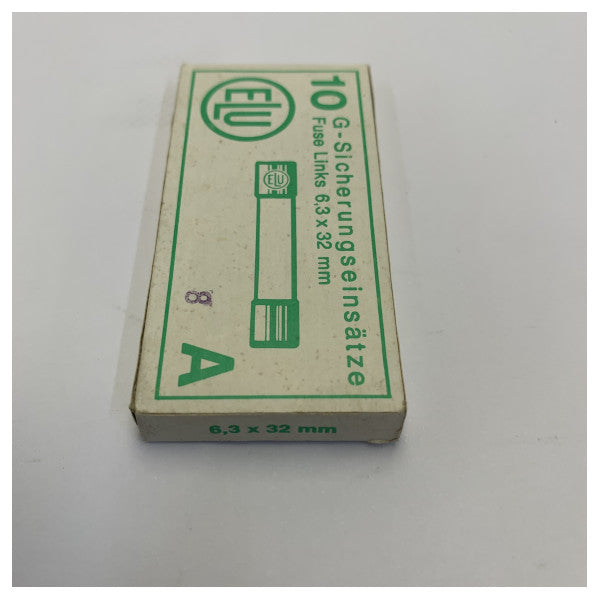 ELU Slow-Blow Glass Fuse 0.63A - 6x30mm / 6.3x32mm - 10 Pieces - Marine Electrical 
