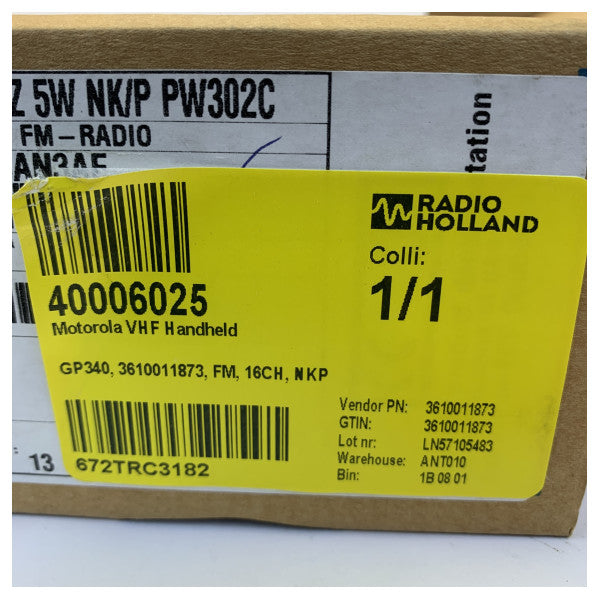 Motorola GP340 VHF Handheld Portofoon - 16CH FM Marine Radio 
