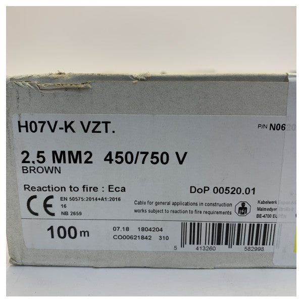 H07V-K 2.5mm Flexible Installation Wire Brown