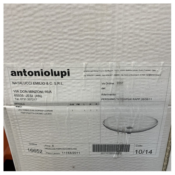 NIMO1-D-60 Luxus-Waschbecken für Yachten - Unterbau-/Aufsatzwaschbecken 