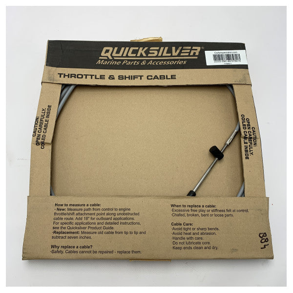 Quicksilver G2 16ft Marine Throttle and Shift Cable � Kestävä ruostumattomasta teräksestä valmistettu ohjauskaapeli perämoottoreille