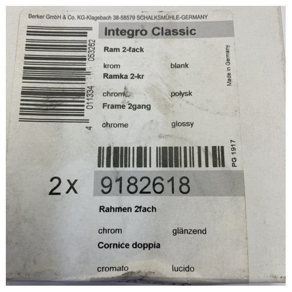 Berker Integro Classic Cover Frame 2-way - Polished Chrome - 9182618 