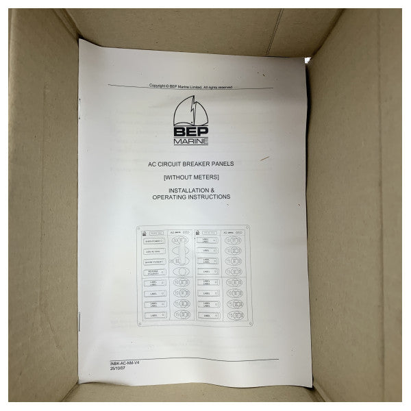 BEP Circuits Breaker Panel AC 110V 2x Single Pole 2x15a 1x Doble polo 1x30a