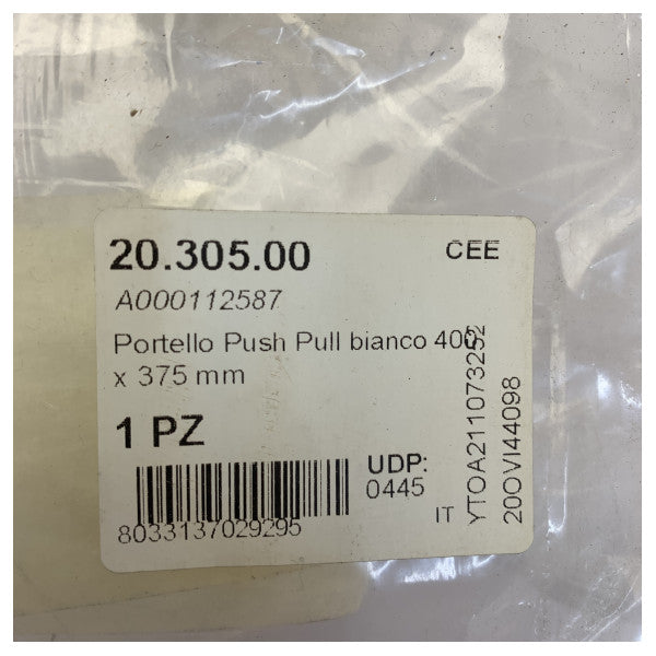 Inspeção de Abertura Osculati Empurrar e Puxar 400x375mm Branco - 20.305.00 