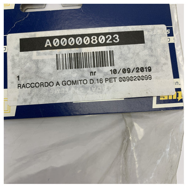 Vetus RT16B Slangconnector voor Vaste Tanks 90-Graden Gebogen 