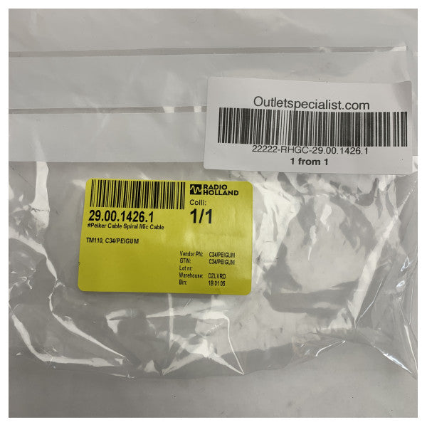 Peiker DD112TF Mikrofoniyhteyskabeli Musta - C34/Peigum 