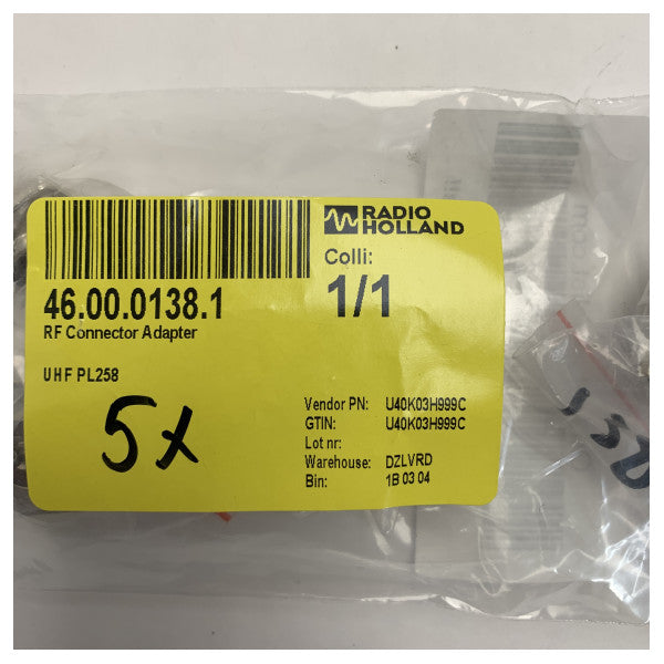 Adapter tal-Konnettur RF UHF PL258 ta' Grad Marini - U40K03H999C 