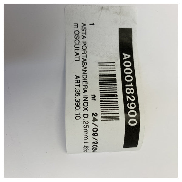 Pôle de drapeau en acier inoxydable Osculati 25 mm x 80 cm amovible - 35.390.10 