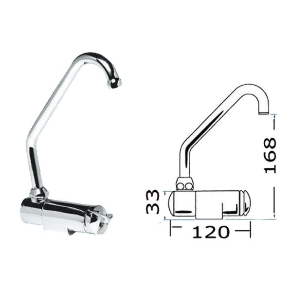 Osculati Chrome Star Series Mischbatterie Klappbar Warm/Kalt - 17.049.00 