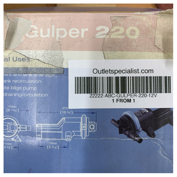 Valhaj Gulper 220 Svart Vatten 12V - Duschtoalett och Sumppump - BP1552 