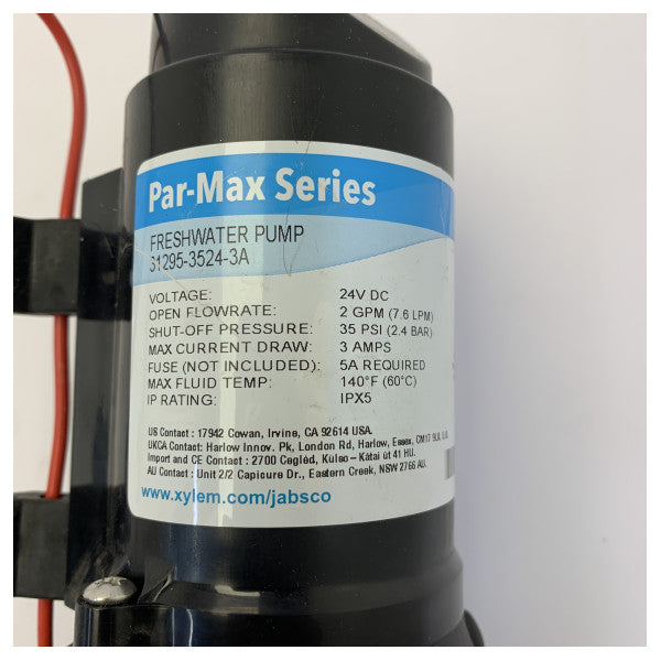 Pompa Jabsco Par-Max 2 per acqua dolce 24V 35PSI 7.6L/min - 31295-3524-3A 