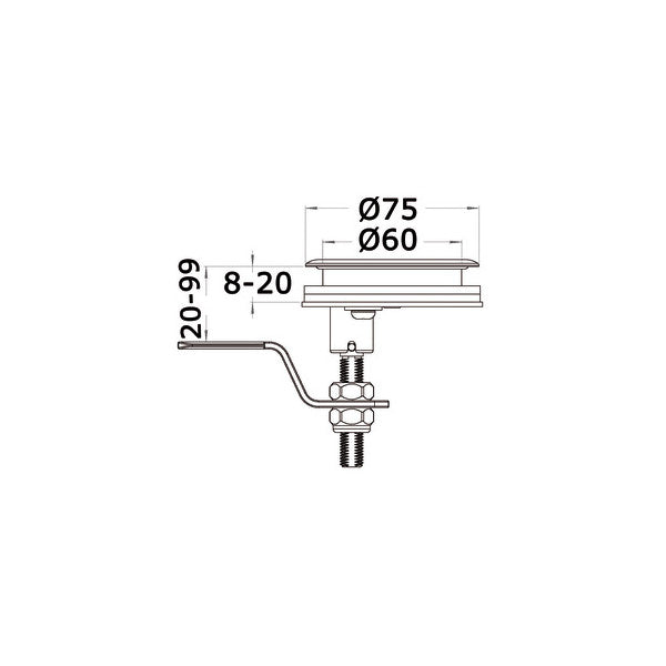 Osculati rustfritt stål luke lås D70 mm - 38.152.50 