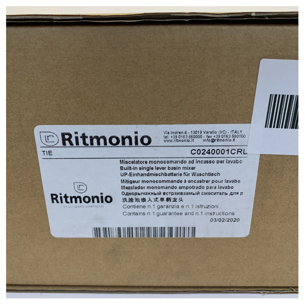 Ritmonio SR Tie Rubinetto miscelatore a parete Cromato C0240001CRL - Hardware di lusso per yacht 