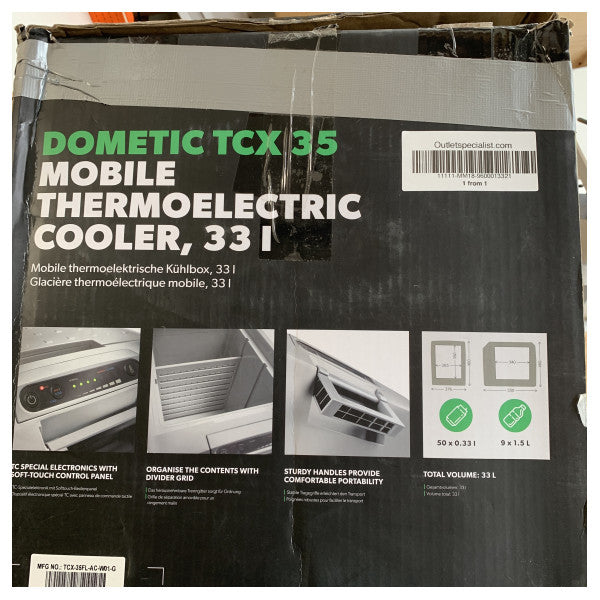 Dometic TCX-35 35L termo elektrikli soğutma kutusu 12/24/230V - TropiCool