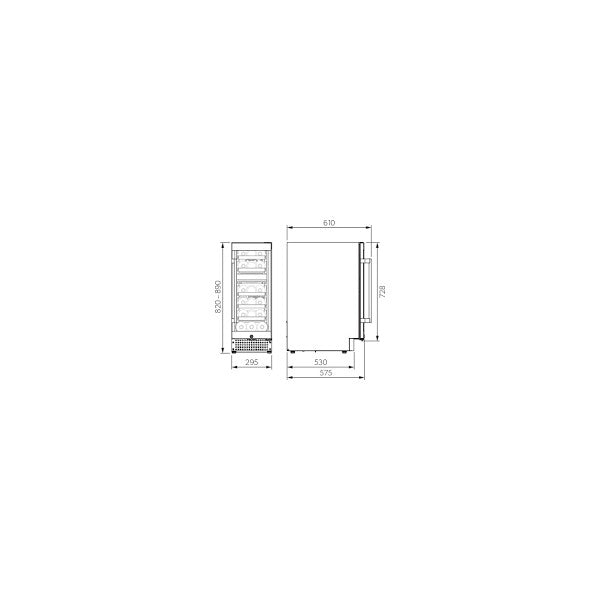 Dometischer CB18 30 cm 18 Flaschen Weinklimaschrank gebaut - 9600050797