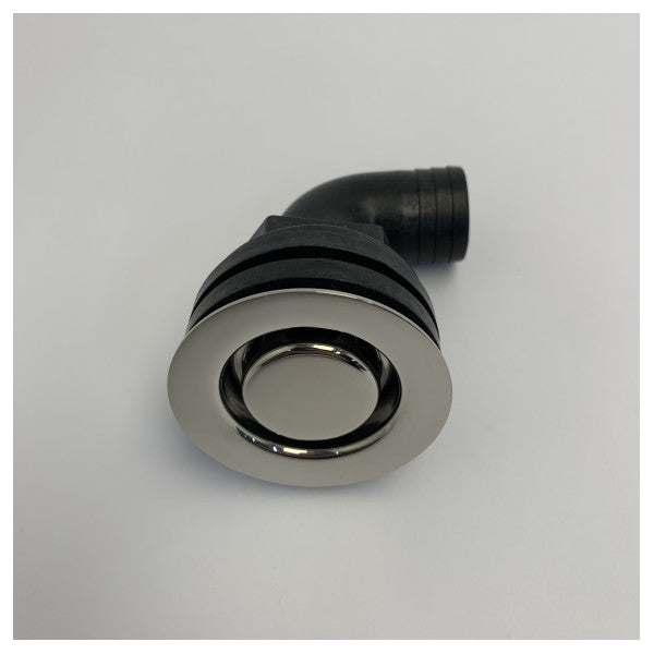 Osculati RVS Skin Fitting 90 Graad Flush Mount - Slangaansluiting 25mm 